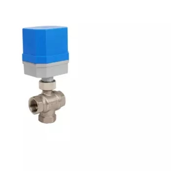 Трехходовой моторизованный шаровой клапан, электрический шаровой клапан на солнечной батарее, Электрический латунный шаровой клапан DN15 DN20, AC220 В, 24 В, 12/24 в