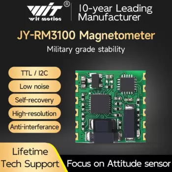Трехосевой электронный компас WitMotion JY-RM3100, геомагнитный сенсорный модуль военного класса, магнитометр PNI с углом поворота