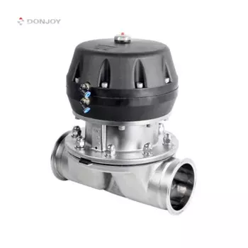 Трехзажимный диафрагменный клапан DONJOY 316L, санитарный диафрагменный клапан, пневматический диафрагменный клапан с пластиковым приводом