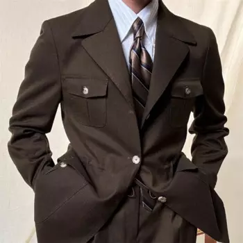 Тренчкот мужской серый, винтажная охотничья армейская куртка, роскошная военная куртка с лацканами, верхняя одежда, пальто