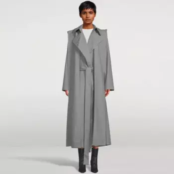 Тренчкот женский однотонный со съемной шляпой, Y2k