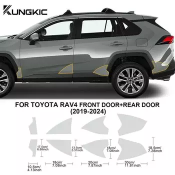 Треугольная Защитная пленка для автомобильной двери для Toyota Rav4 2019-2024 PPF ТПУ наклейка на дверные пороги прозрачная 8.5mil Precut