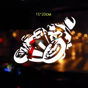 Tri Mishki HZX349# 15*20см biker on board байкер в машине виниловые наклейки на авто наклейка для авто на заднее стекло