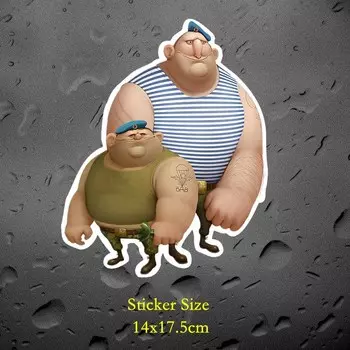 Три мишки TRL130 14x17,5 см VDV офицеры красочные фотонаклейки авто