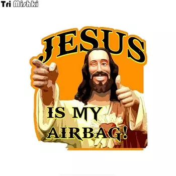 Три мишки W1273 с Иисусом-Моя подушка безопасности, забавные наклейки на автомобиль, внедорожник, грузовик, бампер, ноутбук