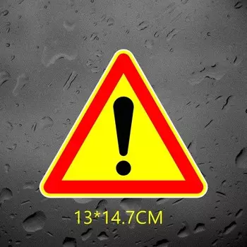 Три мишки WCS761 13*14,7 см Предупреждение восклицательный знак Автомобильная наклейка из ПВХ цветные наклейки аксессуары для мотоциклов