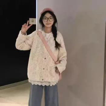 Трикотажный кардиган с V-образным вырезом, Осень-зима 2024