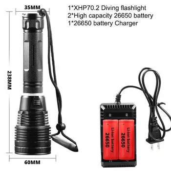 TRLIFE Фонарик для дайвинга XHP70.2