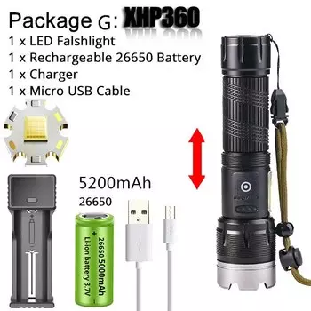 TRLIFE портативный фонарик XHP360 26650