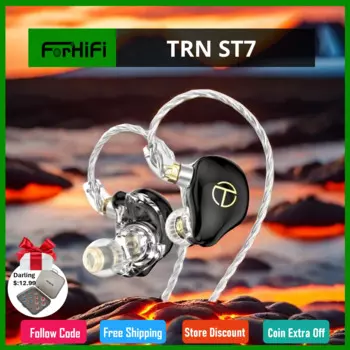 TRN ST7 2DD + 5BA Гибридные наушники-вкладыши Музыкальные наушники Профессиональные Hi-Fi настройки Наушники Спортивные гарнитуры с шумоподавлением