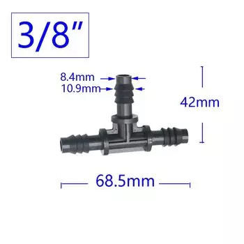 Tройник для садового шланга LWHRR, черный, пластик, 10 шт.