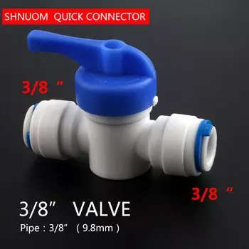 Трубчатый Быстрый шаровой клапан 3/8-3/8 дюйма, шланг обратной промывки 9, 5 мм, полиэтилен, труба фитинг с переключателем, соединительный фильтр, система обратного осмоса воды для аквариума
