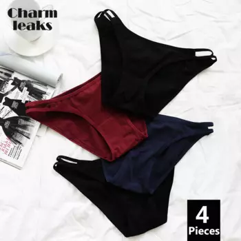 Трусики-танга женские х/б, 4 шт./комплект