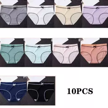 Трусики женские х/б бесшовные, 10 шт.