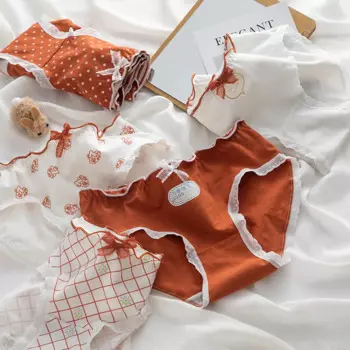 Трусики женские хлопчатобумажные в горошек, Размеры M-XL