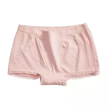 Трусы-боксеры женские х/б с кружевом, дышащие
