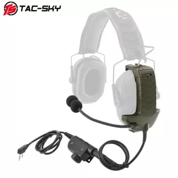 TS TAC-SKY Y-кабельный микрофон/silgex 2-контактный комплект PTT, совместимый с ультратонкими электронными накладными тактическими головками Walker's Razor