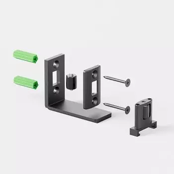 TSMST Направляющая для двери сарая черная 1 шт