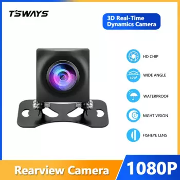 Tsways 160 градусов 1080p широкоугольная HD Автомобильная камера заднего вида, Автомобильная камера заднего вида, камера ночного видения для помощи при парковке