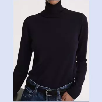 TT домашний осенне-зимний теплый однотонный классический прямой шерстяной вязаный свитер с шелковым воротником, свитер