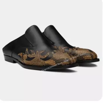 Туфли-лодочки мужские без шнуровки, Кожаные классические туфли с квадратным носком, с рисунком, цвет черный, большие размеры 47