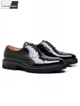 Туфли мужские классические из натуральной кожи, деловой стиль, Повседневная офисная обувь на шнуровке, дизайнерские лакированные туфли дерби