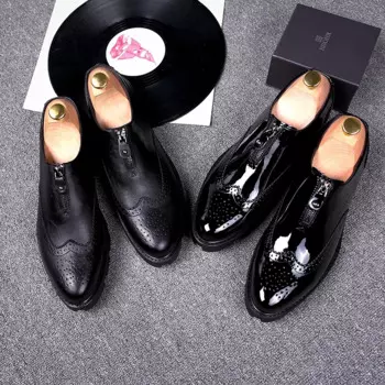 Туфли-оксфорды из лакированной кожи, на шнуровке