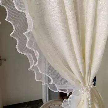 Тюлевая занавеска Tiyana, желтая, просвечивающая