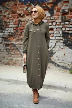 Туника цвета хаки «птичий глаз» MDI, Осень-зима 2021