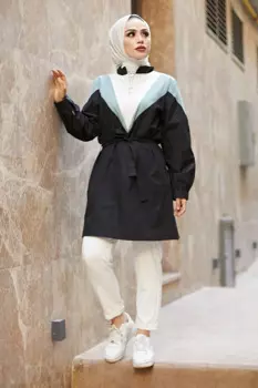 Туника на молнии с V-образным узором MDI-Мятная