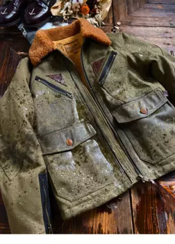 Тупая бритва, американский винтажный военный стиль, масляный воск, холст, маршалл, летный костюм, ветрозащитная куртка с подкладкой из овечьей шерсти