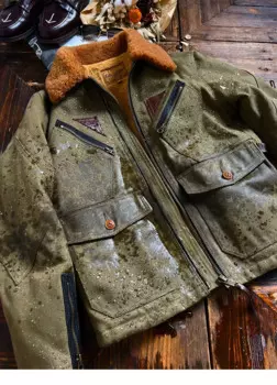 Тупая бритва, американский винтажный военный стиль, масляный воск, холст, маршалл, летный костюм, ветрозащитная куртка с подкладкой из овечьей шерсти