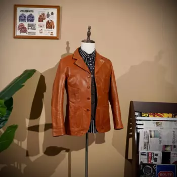 Тупая бритва Takuya Kimura Batik, костюм из воловьей кожи растительного дубления, кожаный костюм, мужская куртка сафари в американском стиле ретро