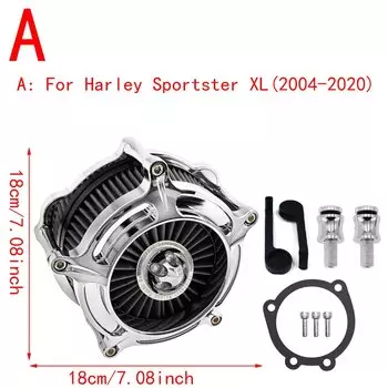 Турбинный воздухоочиститель RSD, хромированный Впускной фильтр для Harley Sportster XL 48 883 Dyna V-Rod Softail Fat Boy Touring Ultra FLHR FLHX
