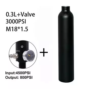 TUXING 3000psi 0.3L 300cc 30MPA алюминиевый цилиндр высокого давления Воздушный бак кислород CO2 бутылка Заполнение с регулирующим клапаном M18 * 1,5