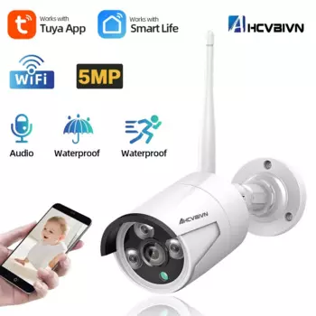 Tuya 5MP HD аудио Wi-Fi IP-камера безопасности домашняя уличная водонепроницаемая беспроводная пулевидная камера видеонаблюдения Smart Life IP-камера