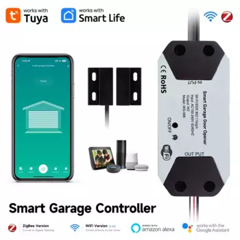 Контроллер гаражных ворот Tuya, устройство открывания дверей, автоматический Zigbee, умный дом, работа с приложением голосового управления Alexa Google Home, дистанционное управление