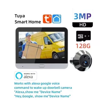 Tuya Smart 3MP WiFi Видеокамера дверного глазка