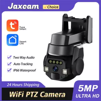 Tuya Smart Life 5MP PTZ Wi-Fi IP Беспроводная камера Открытая безопасность Защита Автоматическая камера слежения CCTV Камера видеонаблюдения