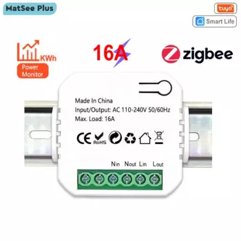 Модуль счетчика энергии MatSee Plus для DIN-рейки ZigBee