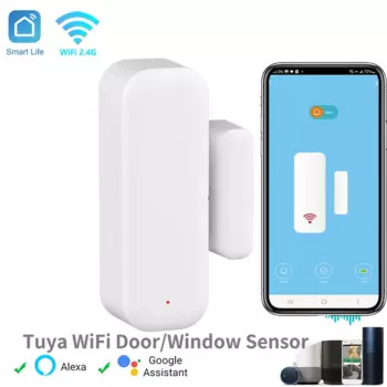 Tuya Wi-Fi дверной датчик, оконный датчик, умный дом, беспроводной дверной детектор, приложение Smart Life, дистанционное управление для Alexa Google Home