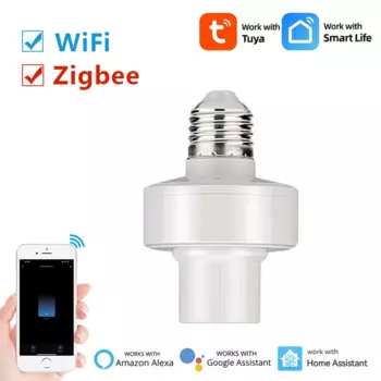 Tuya WiFi/Zigbee Smart E27 цоколь лампы адаптер держатель лампы основание Smart Life управление приложением поддержка Alexa Google Home AC85-265V