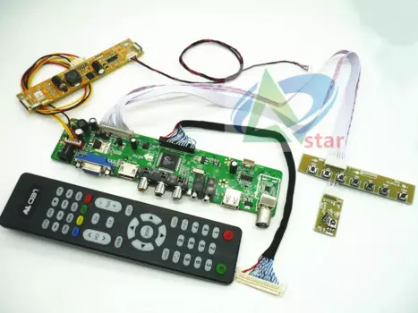 ТВ + HDMI + VGA + AV + USB + Аудио ТВ LCD плата драйвера 23,6 "M236HGE-L20 24" M240HW02 V6 1920*1080 ЖК-плата контроллера DIY наборы