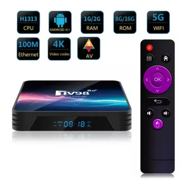 ТВ-приставка Android 12,1 TV98 Allwinner H313 Quad Core 1G/8G 2GB/16GB 2,4G 5G Dual WIFI H.265 UHD AV1 4K Комплект смарт-медиаплеера