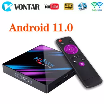 ТВ-приставка H96 MAX, 4 + 64 ГБ, Android 10,0, Rockchip RK3318, 1080P, 4K H96MAX Media player TVBOX Set top Box