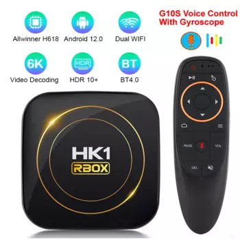 ТВ-приставка HK1 RBOX H8S, Android, Allwinner H618, 4 ядра, 4 + 64 ГБ