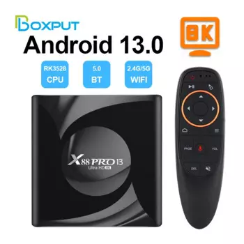 ТВ-приставка на Android 13,0, X88 PRO, 13 дюймов, OTA, Rockchip RK3528, 4K, 2,4G, , Wi-Fi, 6, 64 ГБ, 32 ГБ, 16 ГБ, BT5.0, глобальный медиаплеер, ТВ-приемник