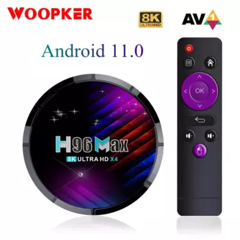 ТВ-Приставка Smart TV, Android 11, H96 MAX, X4, Amlogic S905X4, 4 + 64 ГБ, Wi-Fi