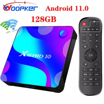 ТВ-приставка WOOPKER X88 PRO, 10 дюймов, Android 11TV Box PK3318 2,4G/ BT4.0 Dual Wifi 3D HD 4K, умная ТВ-приставка с быстрой скоростью