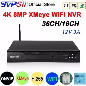 TVPSii 6032NVR(W)/8016NVR(W) сетевой видеорегистратор 8Мп 4К 36 каналов